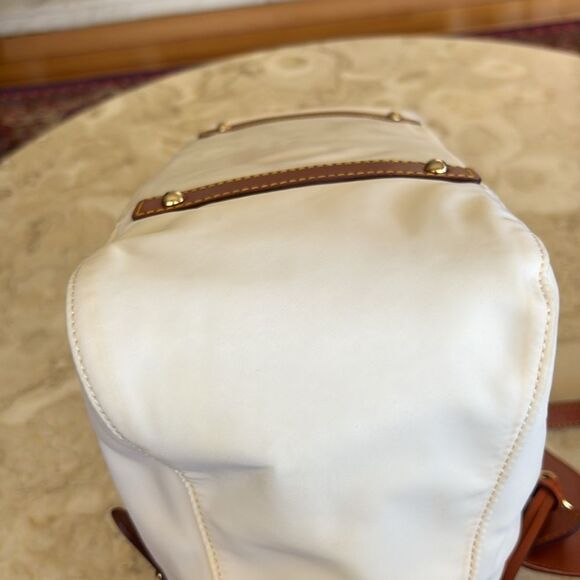 Dooney & Bourke Florentine Smith Bag Leather & White Nylon Vintage - Picture 9 of 16
